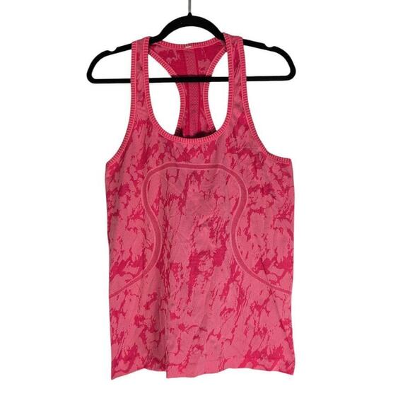 Lululemon Swiftly Tech Racerback Seamless Activewear Tank Top Pink Camo Size 12 - Picture 2 of 4